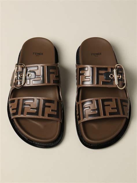 fendi leather sandal|fendi sandals flat woman.